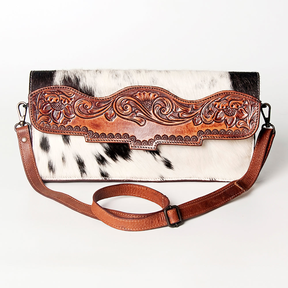 American Darling ADBGZ280 Wallet Hand Tooled Hair-On Genuine Leather Women Bag Western Handbag Purse