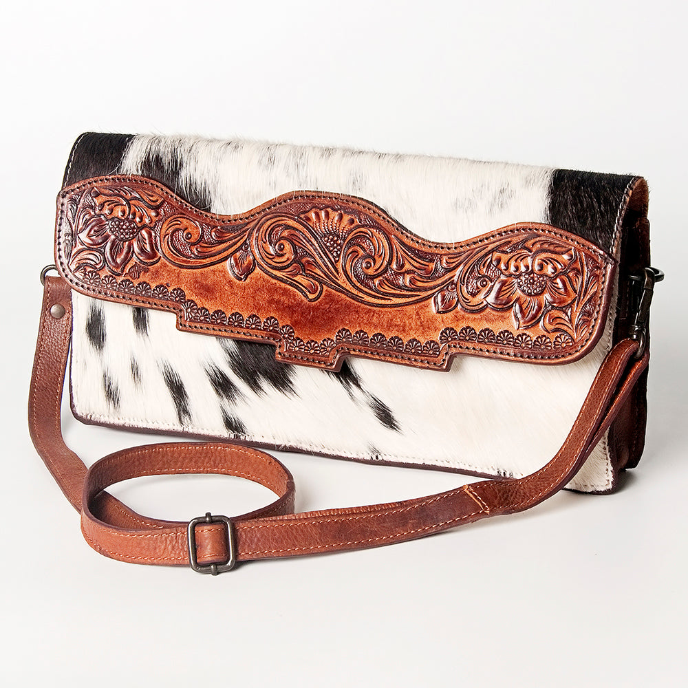 American Darling ADBGZ280 Wallet Hand Tooled Hair-On Genuine Leather Women Bag Western Handbag Purse