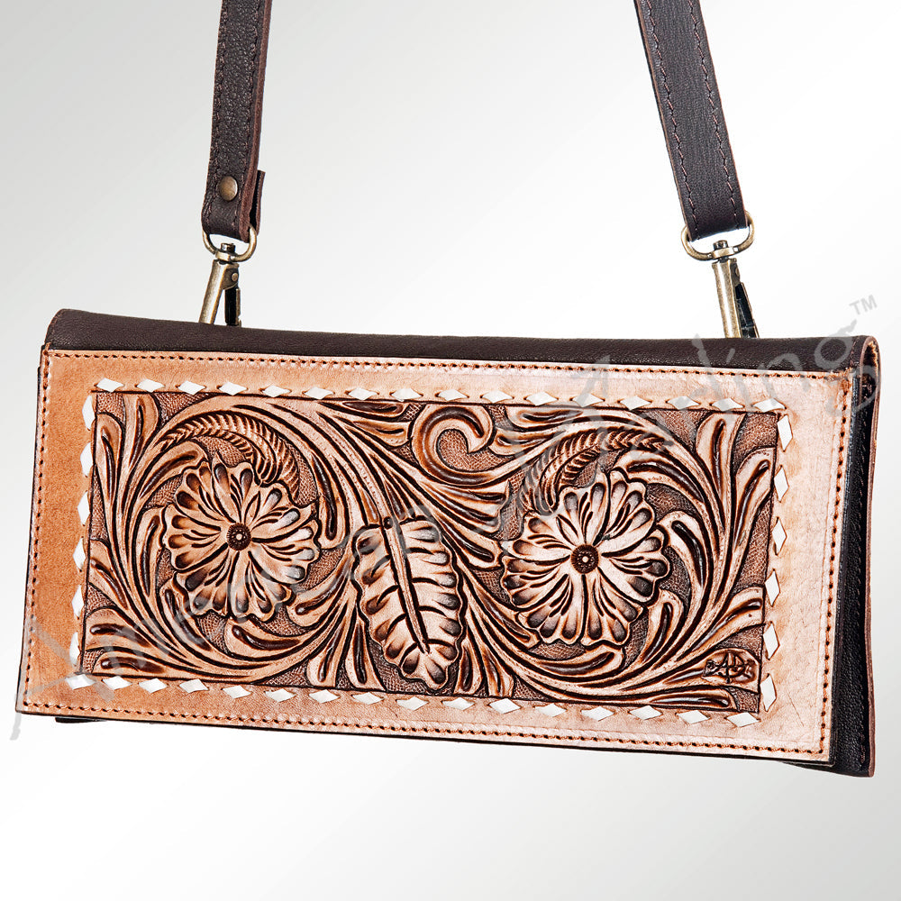 American Darling ADBGZ282 Wallet Hand Tooled Genuine Leather Women Bag Western Handbag Purse