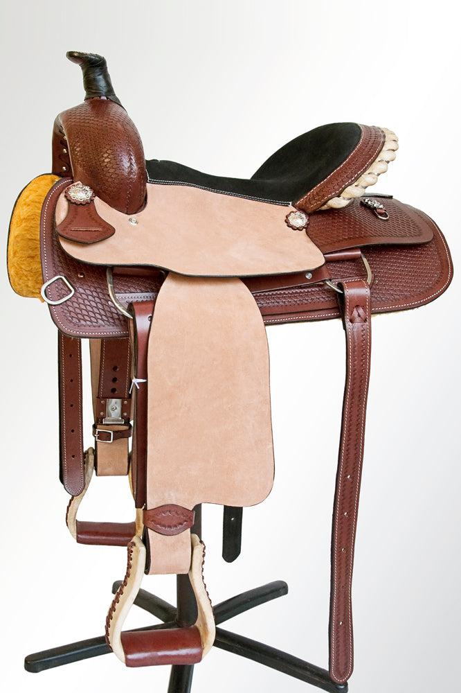 Comfytack Western Horse Ranch Roping Cowboy Saddle Genuine Leather Tack Set Brown/Tan