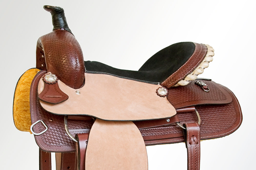 Comfytack Western Horse Ranch Roping Cowboy Saddle Genuine Leather Tack Set Brown/Tan