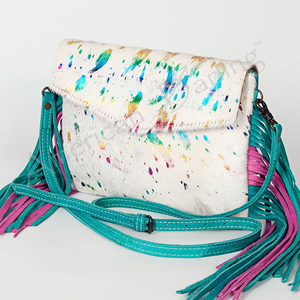 American Darling ADBGS178D Envelope Hair On Genuine Leather Women Bag Western Handbag Purse