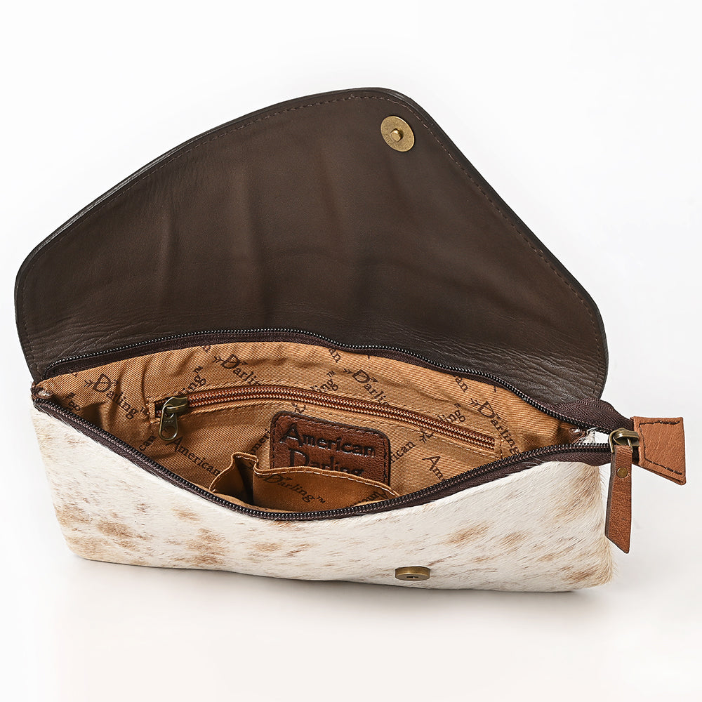 American Darling ADBG590 Envelope Hand Tooled Hair-On Genuine Leather Women Bag Western Handbag Purse