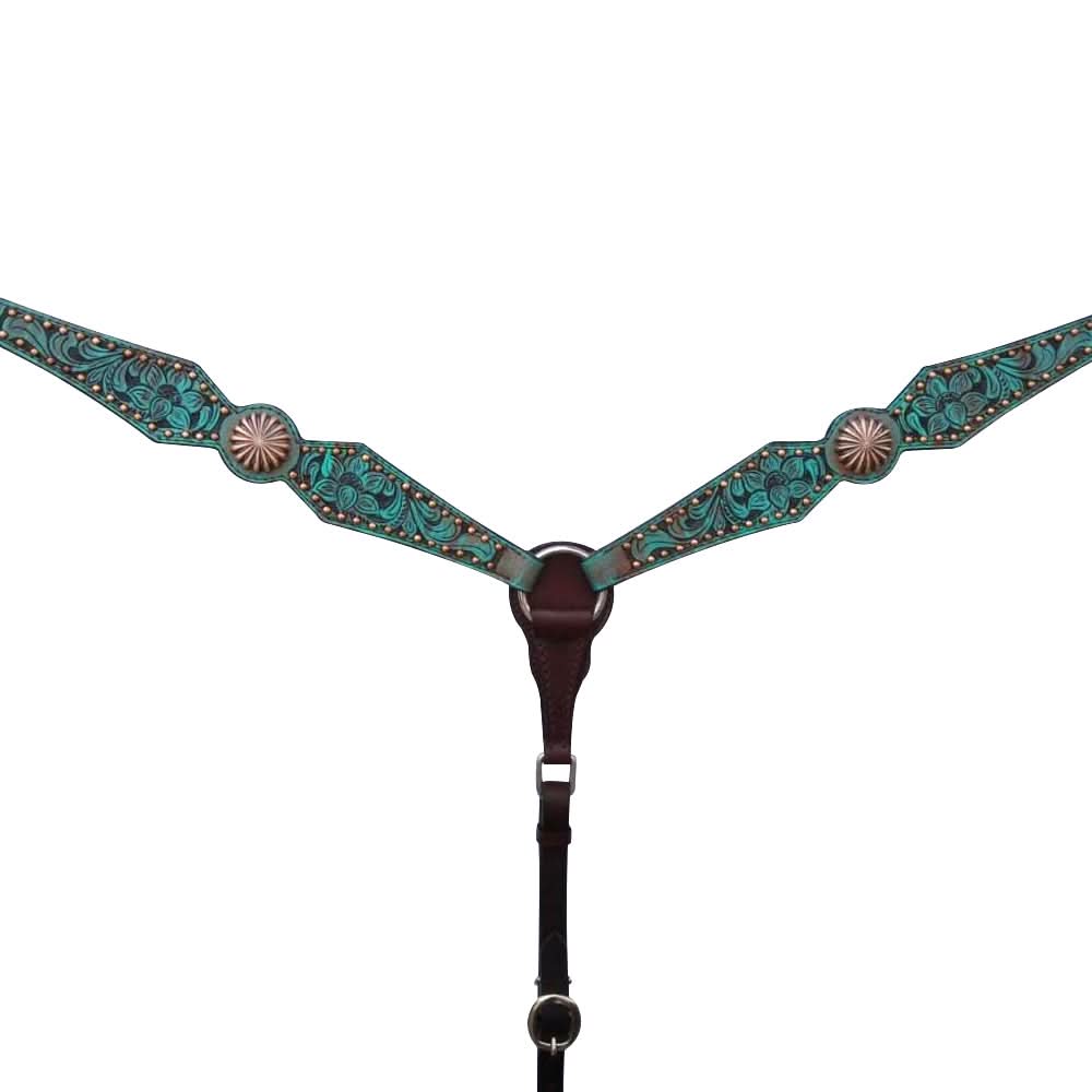 Bar H Equine American Leather Horse Saddle Tack One Ear Headstall | Breast Collar | Browband Headstall | Wither Strap | Tack Set for Horses Spotted Pinwheel Collection