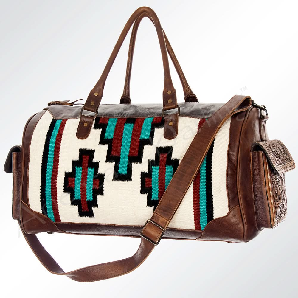 American Darling Duffel Saddle Blanket Genuine Leather Women Bag Western Handbag Purse