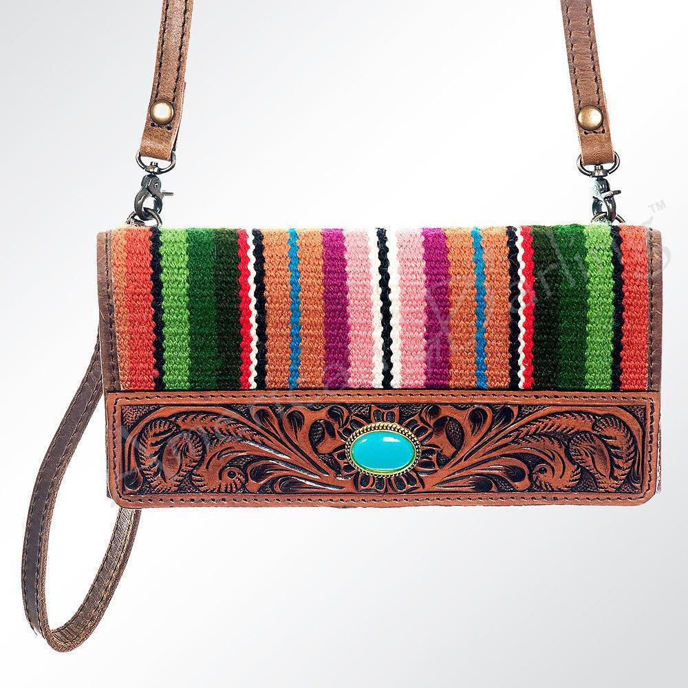 American Darling ADBG607 Crossbody Hand Tooled Saddle Blanket Genuine Leather Women Bag Western Handbag Purse