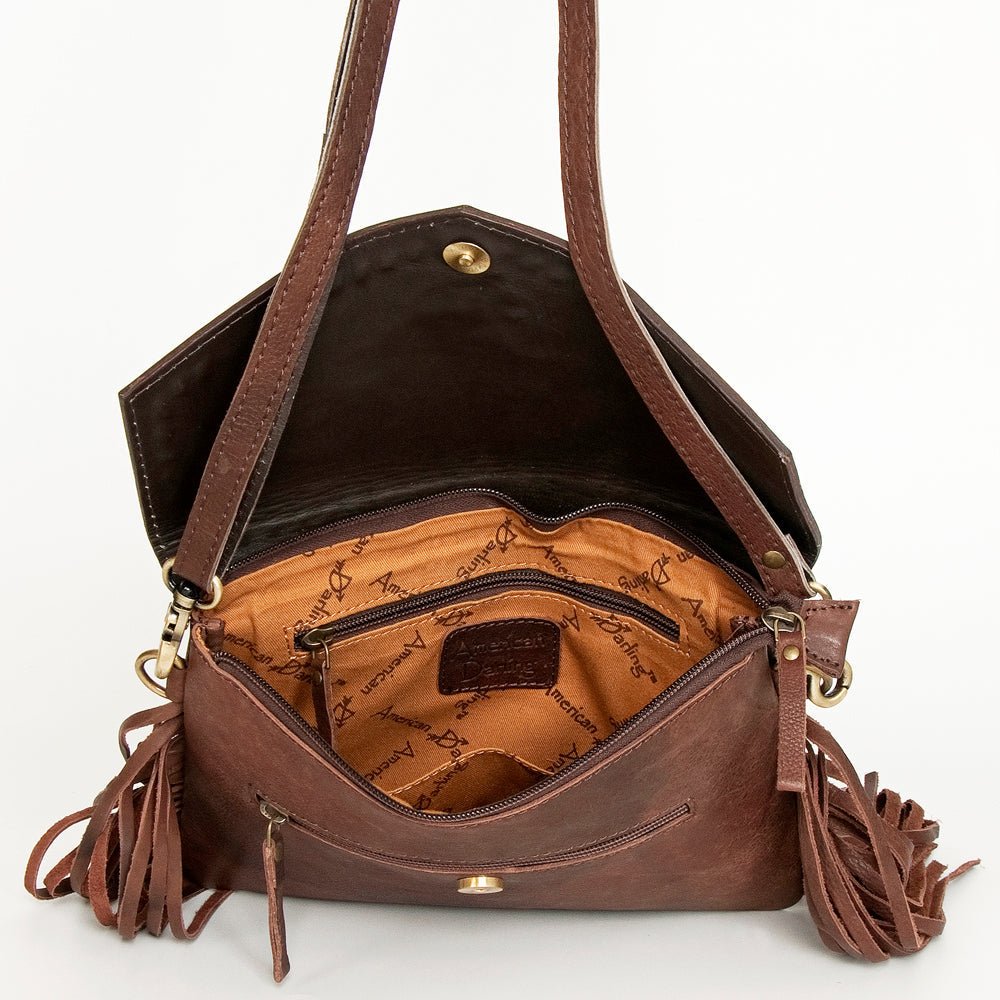 American Darling ADBGD122 Envelope Hand Tooled Hair-On Genuine Leather Women Bag Western Handbag Purse