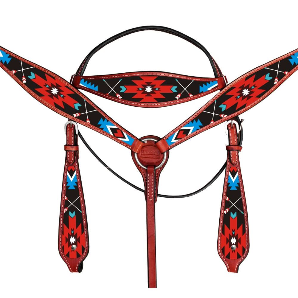 Hilason Western Horse Headstall Breast Collar Set American Leather
