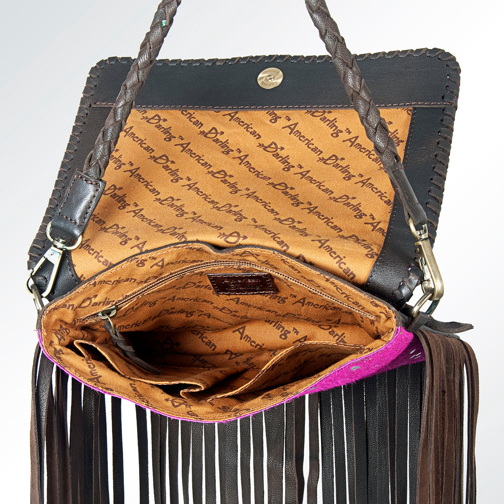 American Darling ADBGZ334 Crossbody Hair-On Genuine Leather Women Bag Western Handbag Purse