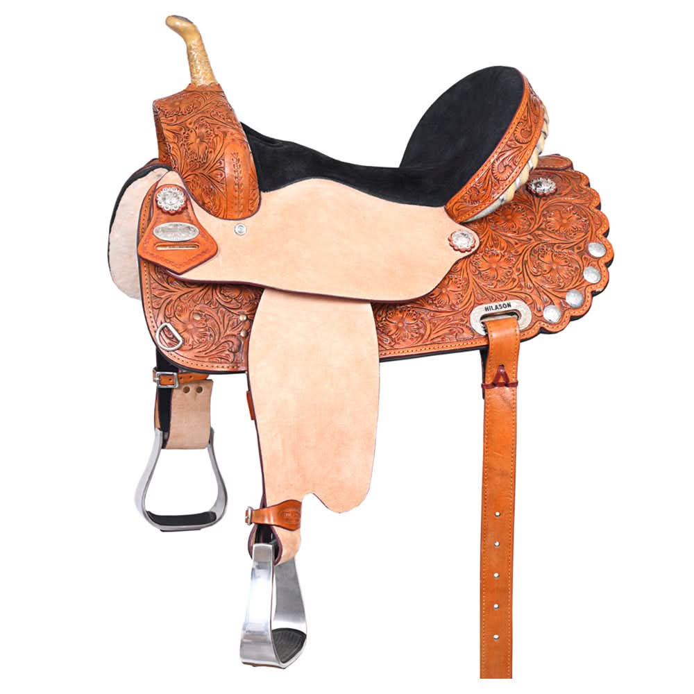 Hilason Western Horse Treeless Trail Barrel Saddle American Leather