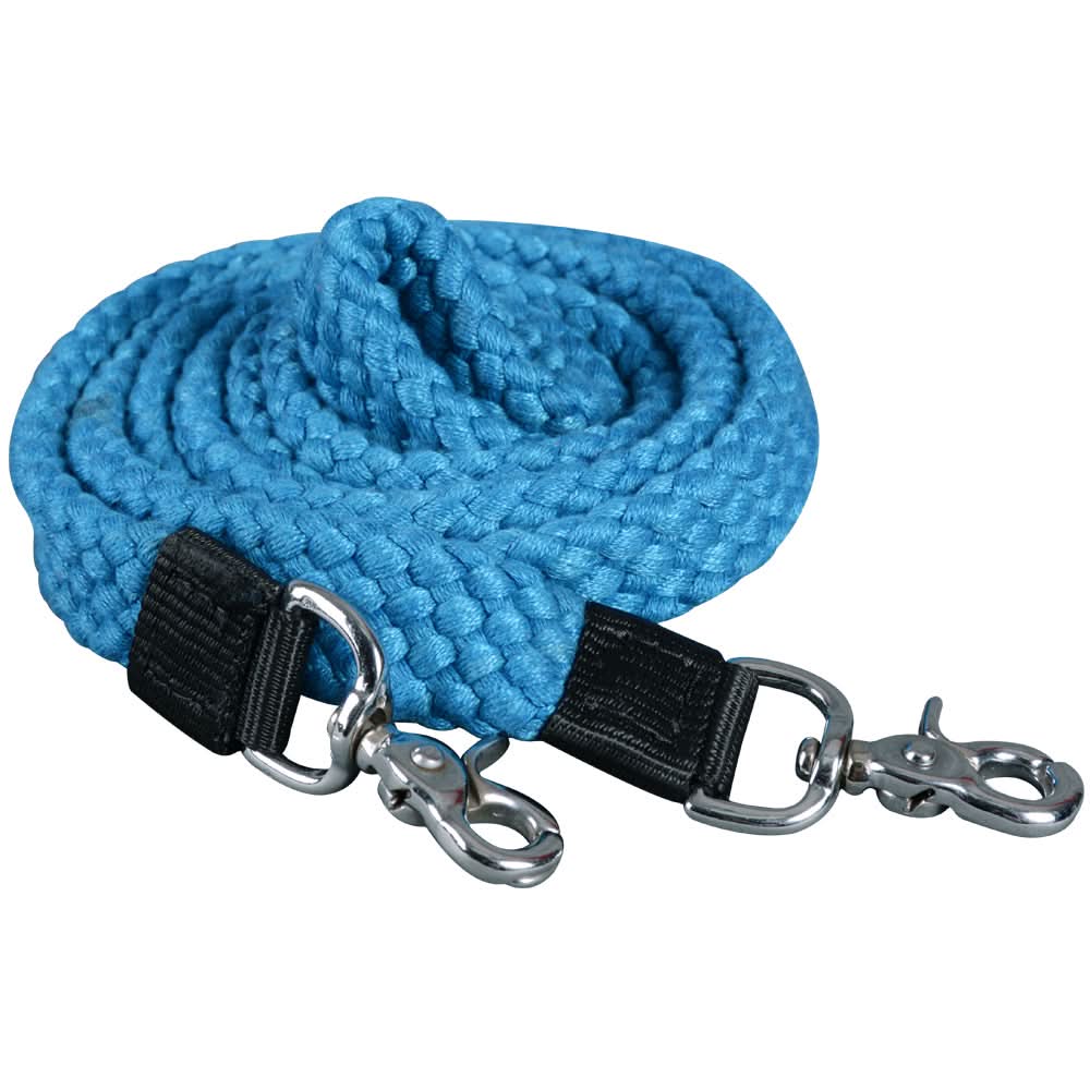 HILASON 7 Ft Braided Flat Cotton Roping Rein