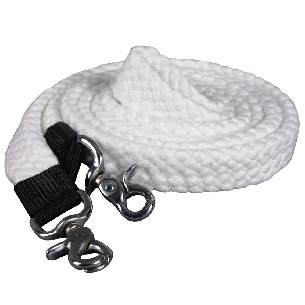 HILASON 7 Ft Braided Flat Cotton Roping Rein