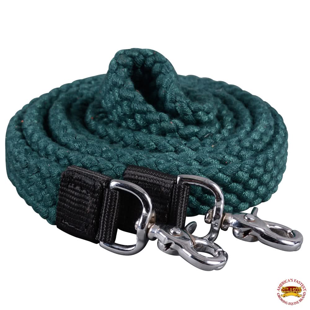 HILASON 7 Ft Braided Flat Cotton Roping Rein