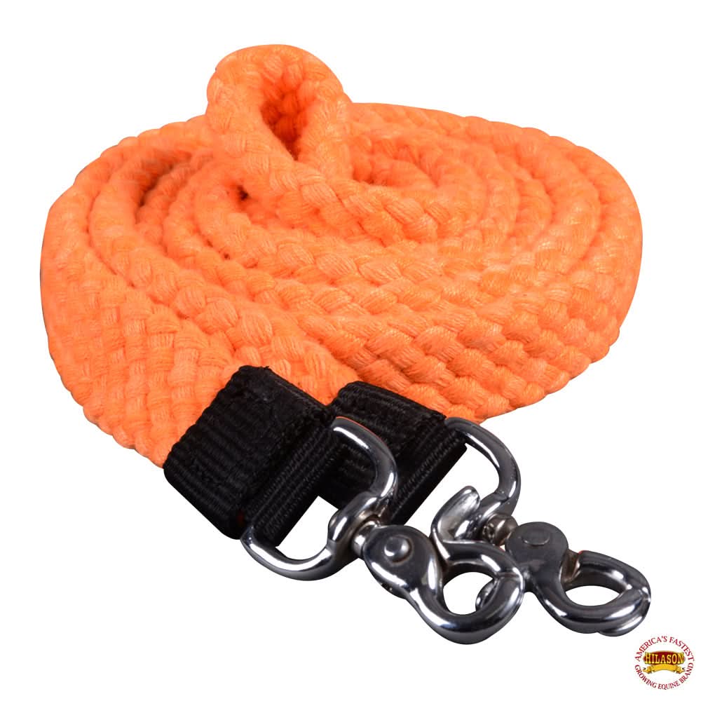 HILASON 7 Ft Braided Flat Cotton Roping Rein
