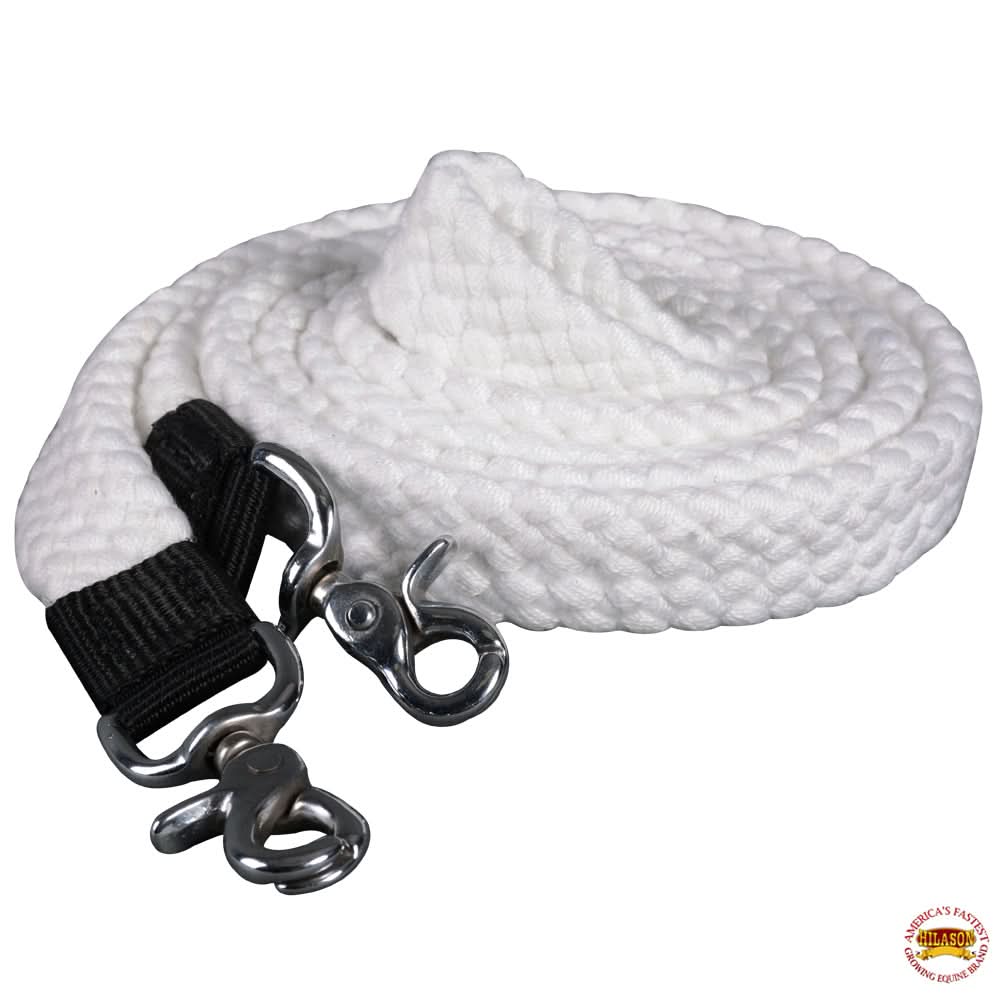 HILASON 7 Ft Braided Flat Cotton Roping Rein