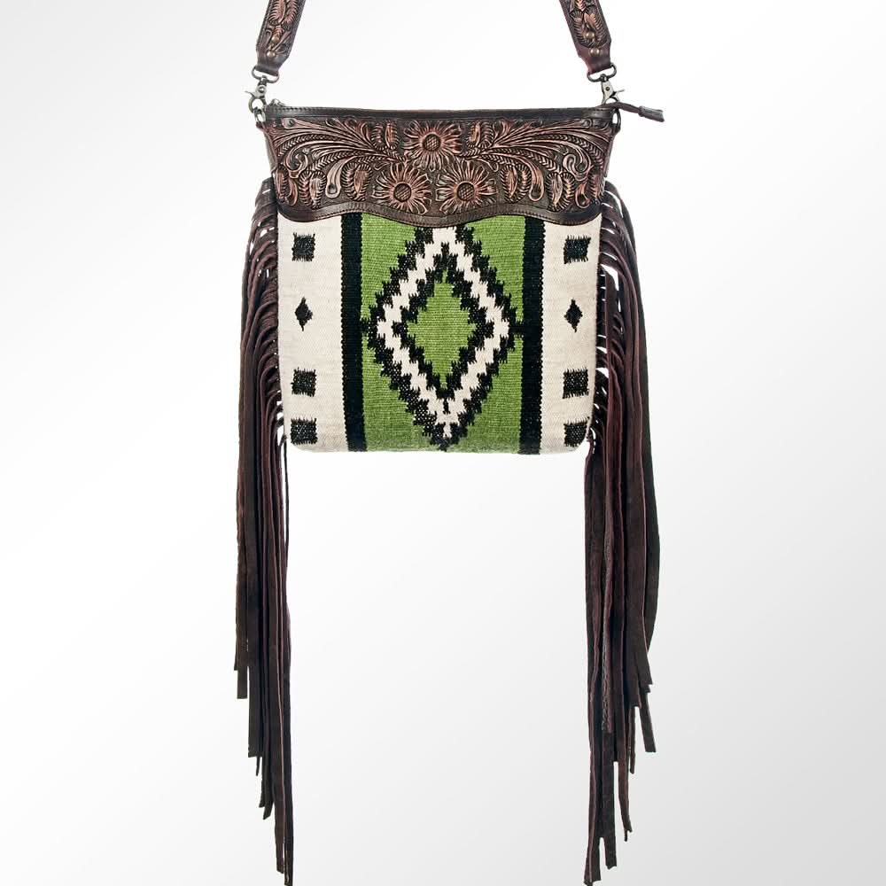 American Darling ADBGZ363 Signature Crossbody Hand Tooled Saddle Blanket Genuine Leather Women Bag Western Handbag Purse