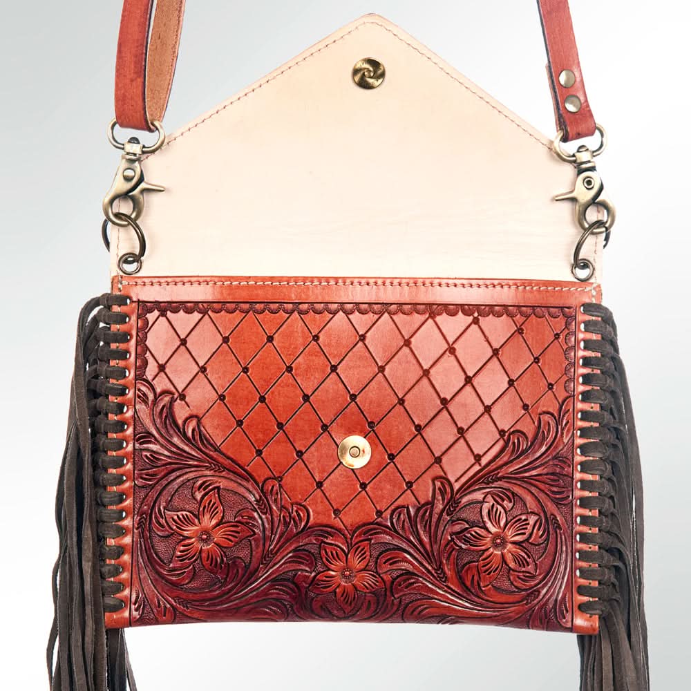 American Darling ADBGK104 Envelope Hand Tooled Genuine Leather Women Bag Western Handbag Purse