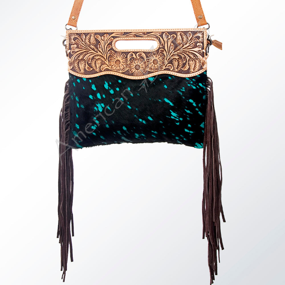 American Darling Clutch Hand Tooled Saddle Blanket Fabric Genuine Leather Western Women Bag Handbag Purse | Purses for Cute