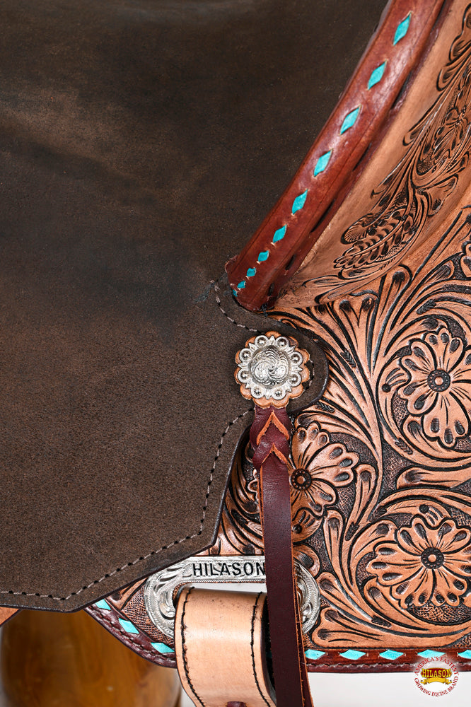 Flex Tree Western Horse Saddle In American Leather Barrel Trail By Hilason