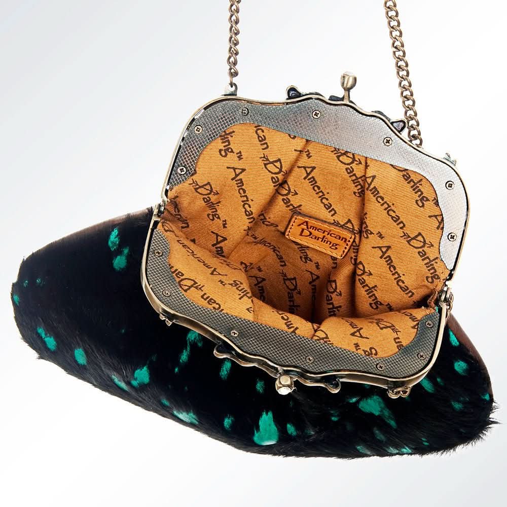 American Darling Hair On Genuine Leather Women Bag Western Handbag Purse