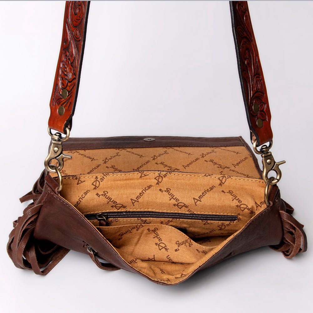 American Darling Large Crossbody Hand Tooled Genuine Leather Women Bag Western Handbag Purse