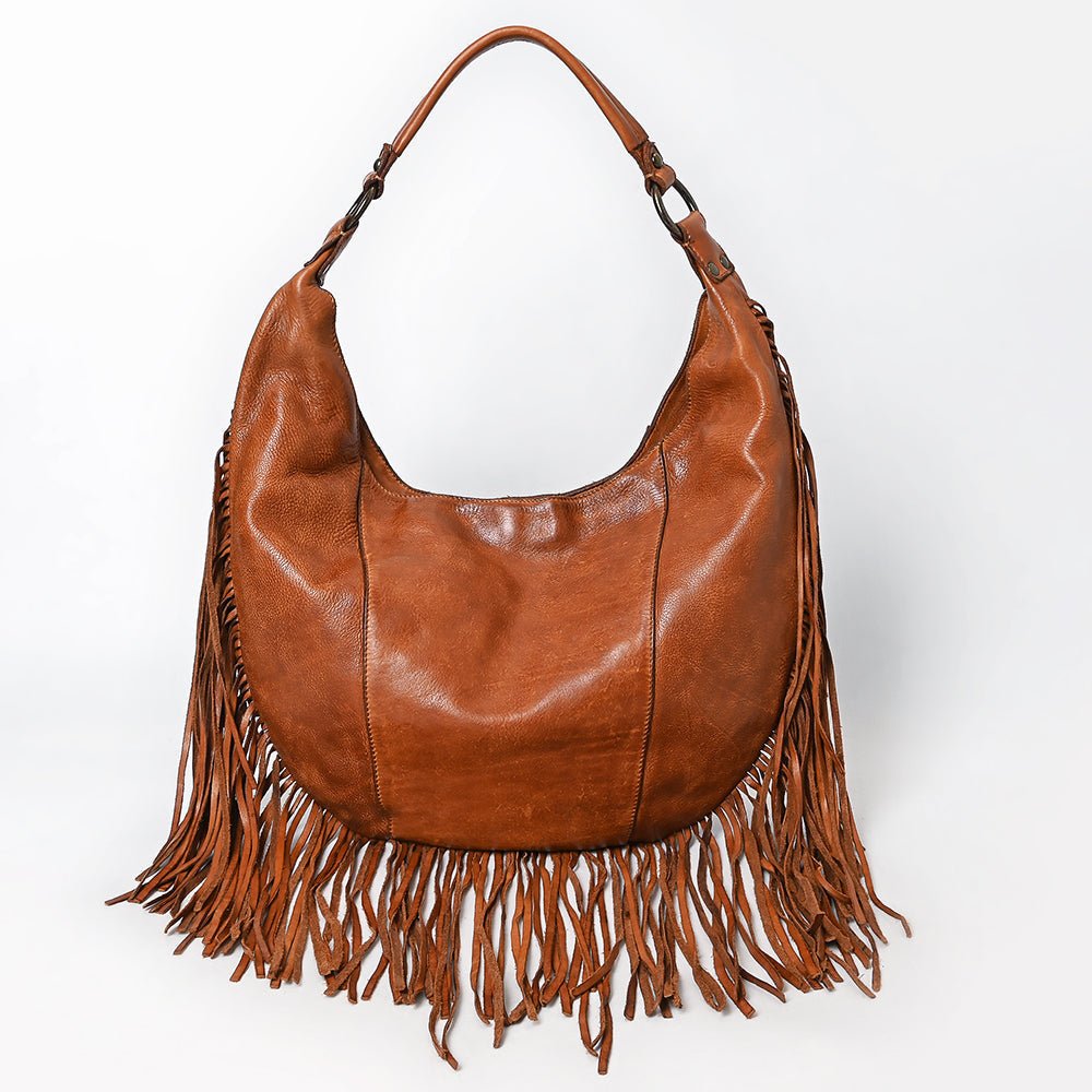 Spaghetti Western Swc127Tan Hobo Vintage Handmade Drum Dyed Genuine European Cowhide Leather Women Bag Western Handbag Purse
