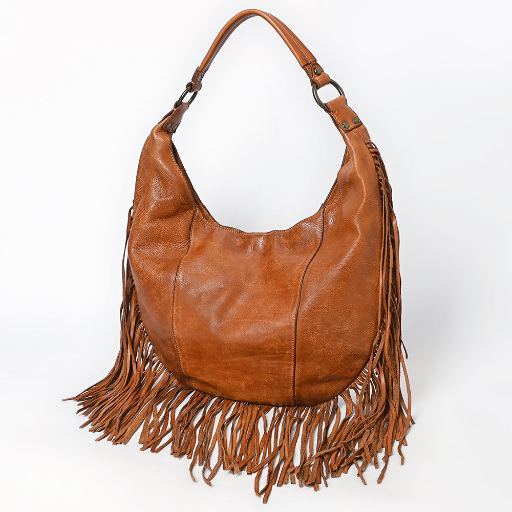 Spaghetti Western Swc127Tan Hobo Vintage Handmade Drum Dyed Genuine European Cowhide Leather Women Bag Western Handbag Purse