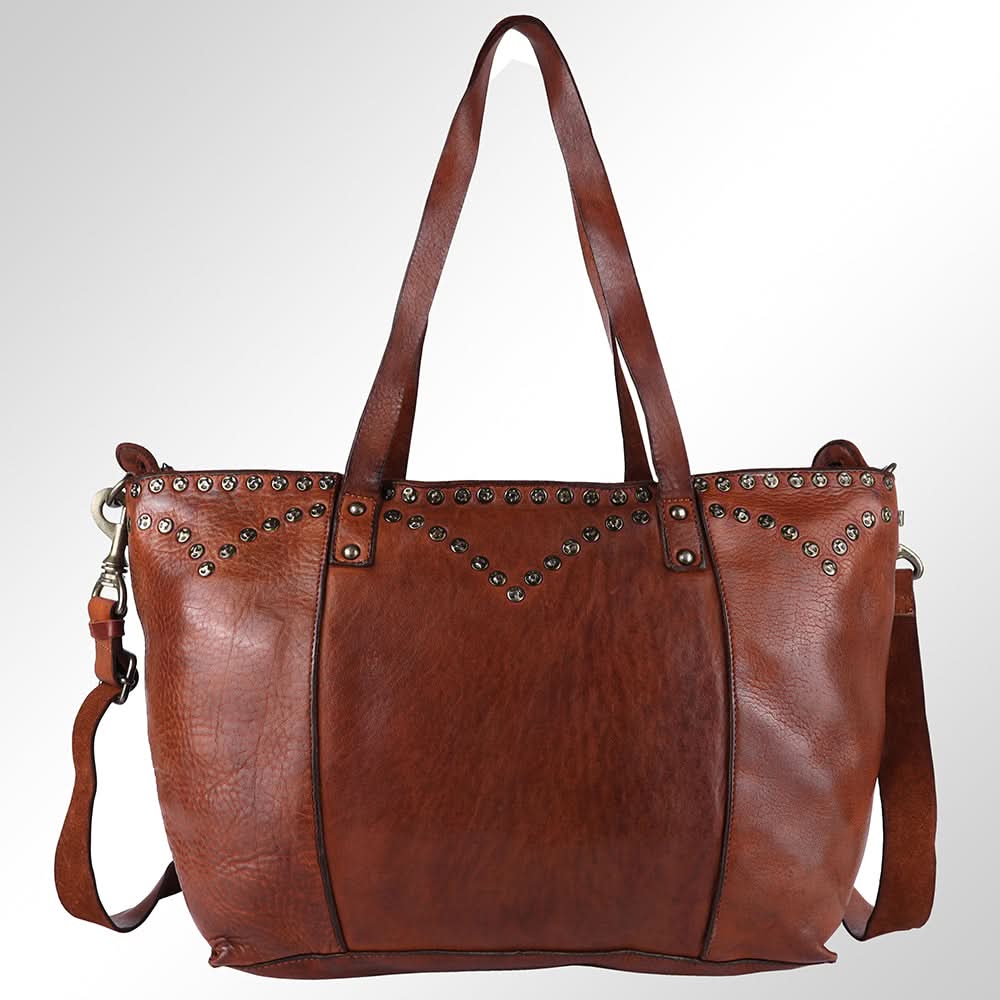 Spaghetti Western Swc135Btan Tote Vintage Handmade Drum Dyed Genuine European Cowhide Leather Women Bag Western Handbag Purse