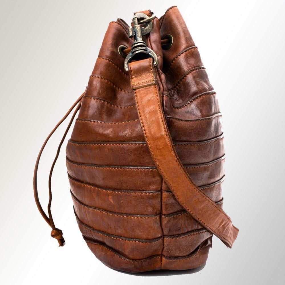 Spaghetti Western Swc138Bcg Hobo Vintage Handmade Drum Dyed Genuine European Cowhide Leather Women Bag Western Handbag Purse