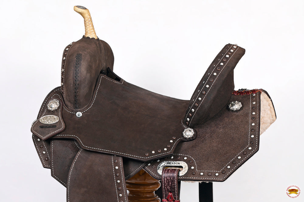 Hilason Flex Tree Western Horse Saddle In American Leather Barrel Trail
