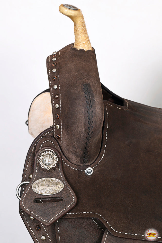 Hilason Flex Tree Western Horse Saddle In American Leather Barrel Trail