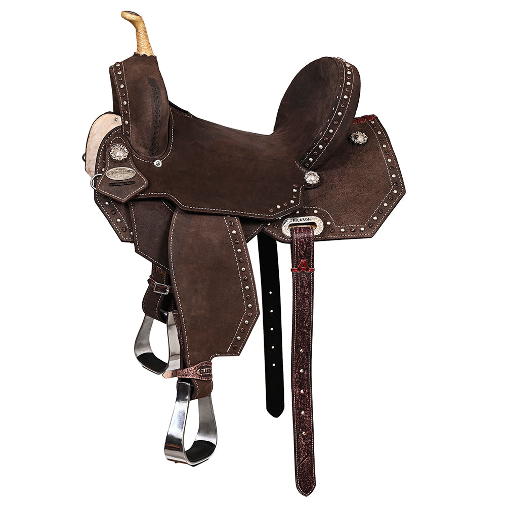 Hilason Flex Tree Western Horse Saddle In American Leather Barrel Trail