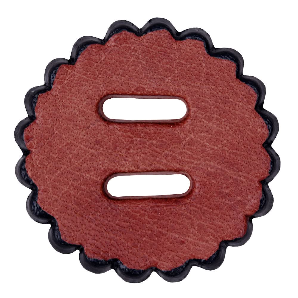 Hilason Slotted Scalloped Leather Rosette Concho Saddle Tack Mahogany 2"