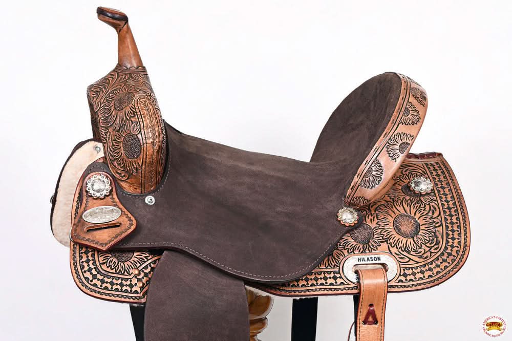 Flex Tree Western Horse Saddle In American Leather Barrel Trail By Hilason
