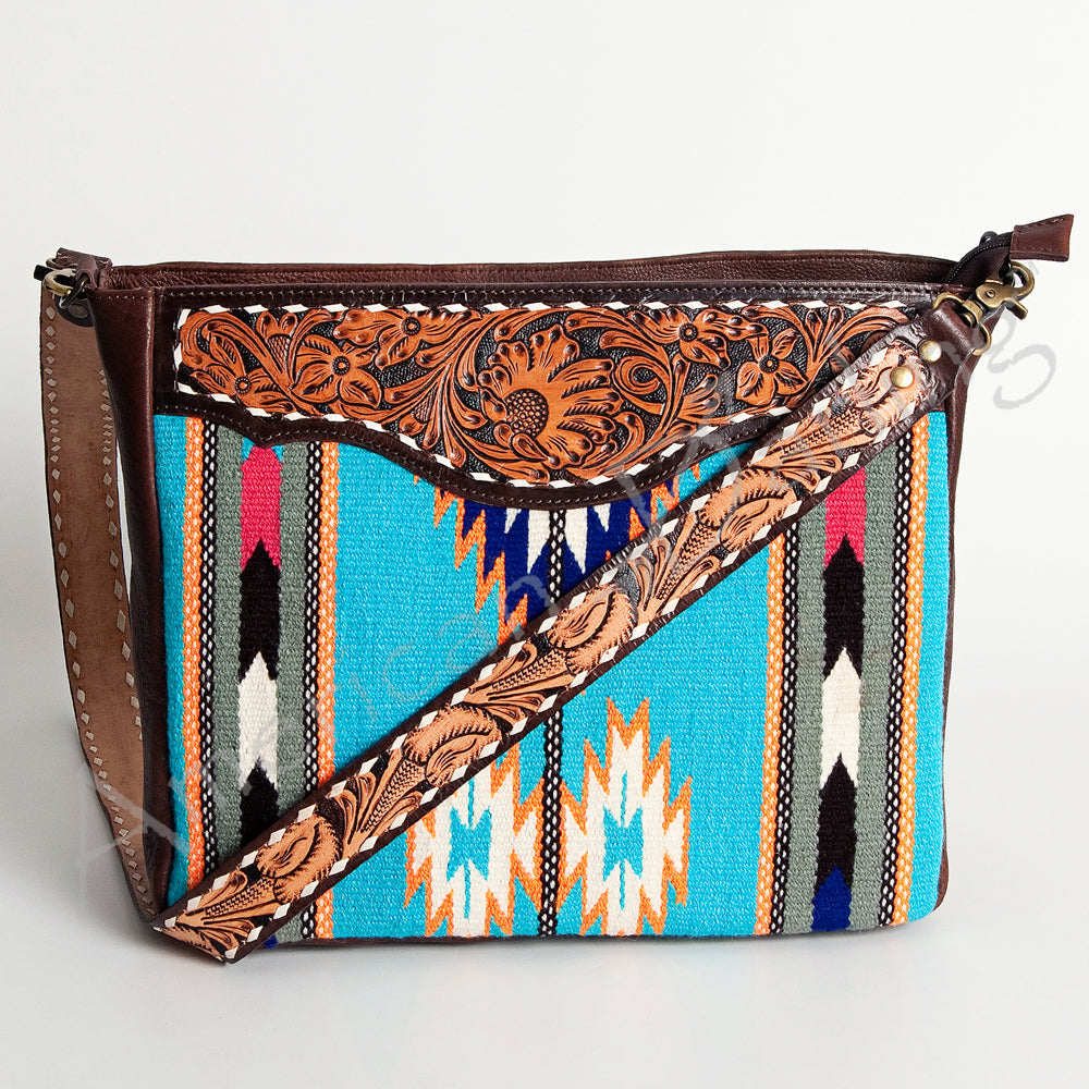 American Darling ADBGA183 Large Crossbody Hand Tooled Saddle Blanket Genuine Leather Women Bag Western Handbag Purse