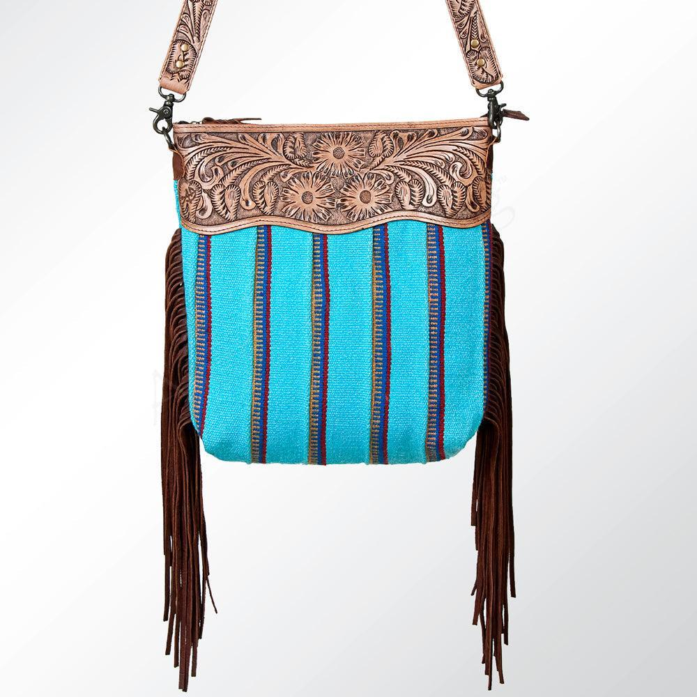 American Darling GIBGX223 Signature Crossbody Hand Tooled Saddle Blanket Genuine Leather Women Bag Western Handbag Purse