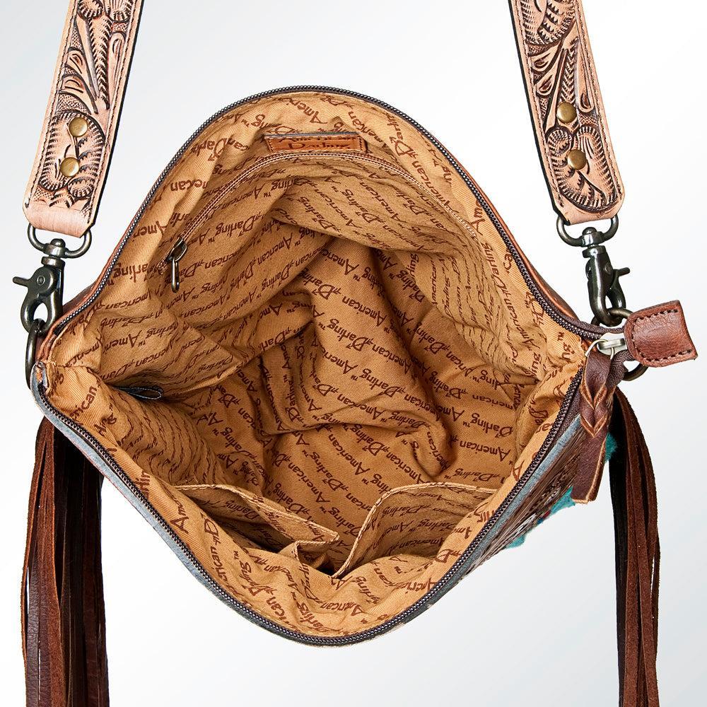 American Darling GIBGX223 Signature Crossbody Hand Tooled Saddle Blanket Genuine Leather Women Bag Western Handbag Purse