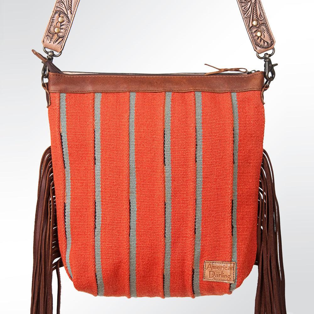 American Darling GIBGX219 Signature Crossbody Hand Tooled Saddle Blanket Genuine Leather Women Bag Western Handbag Purse