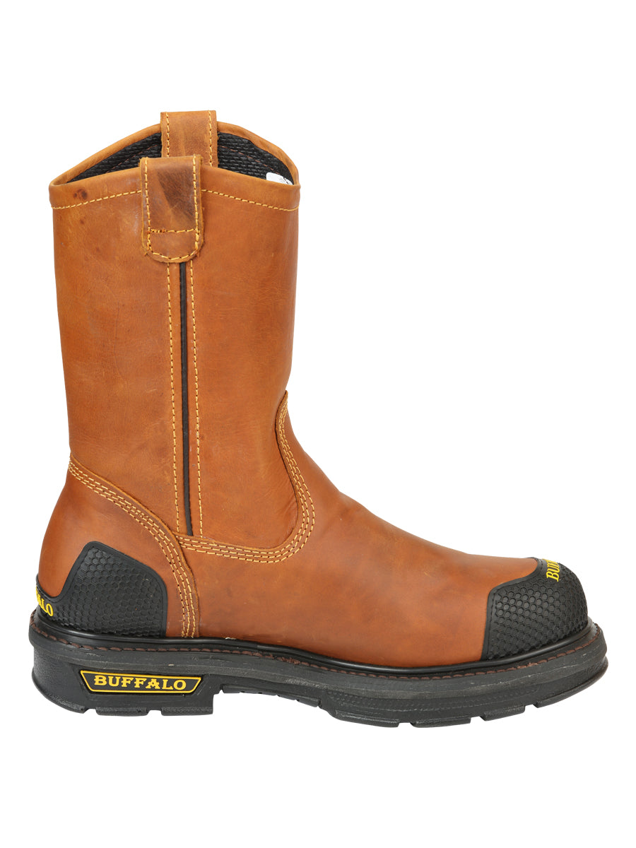 Buffalo & Bull Men’s Leather Work Boots - Made in Mexico - Crazy Miel Honey 123029