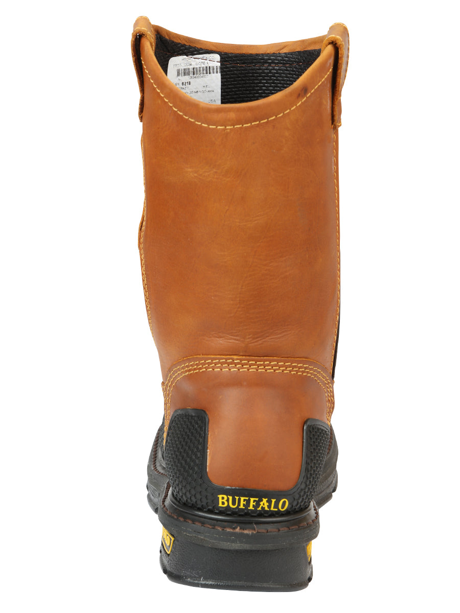 Buffalo & Bull Men’s Leather Work Boots - Made in Mexico - Crazy Miel Honey 123029