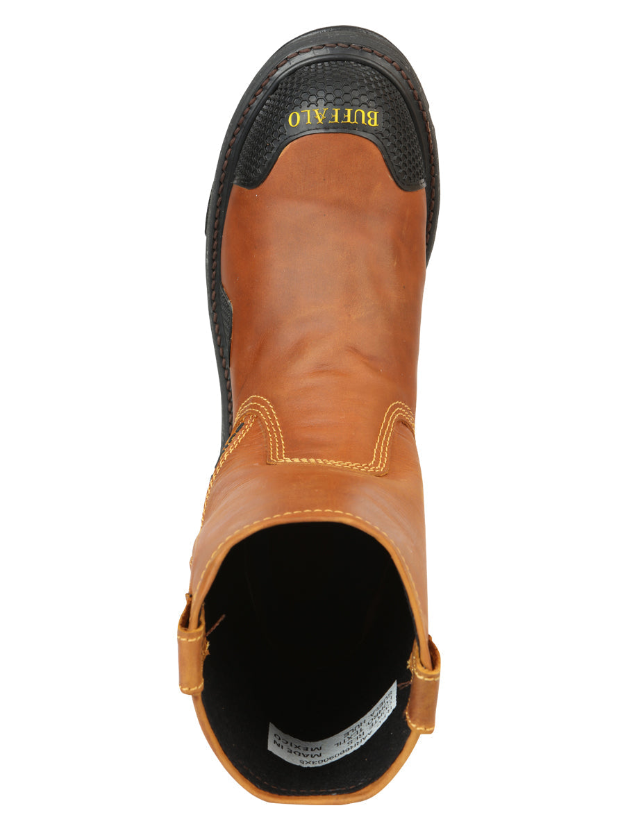 Buffalo & Bull Men’s Leather Work Boots - Made in Mexico - Crazy Miel Honey 123029
