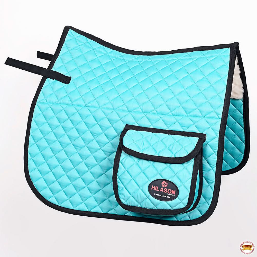 HILASON Western Horse Luxury Quilted Saddle Pads With Pockets