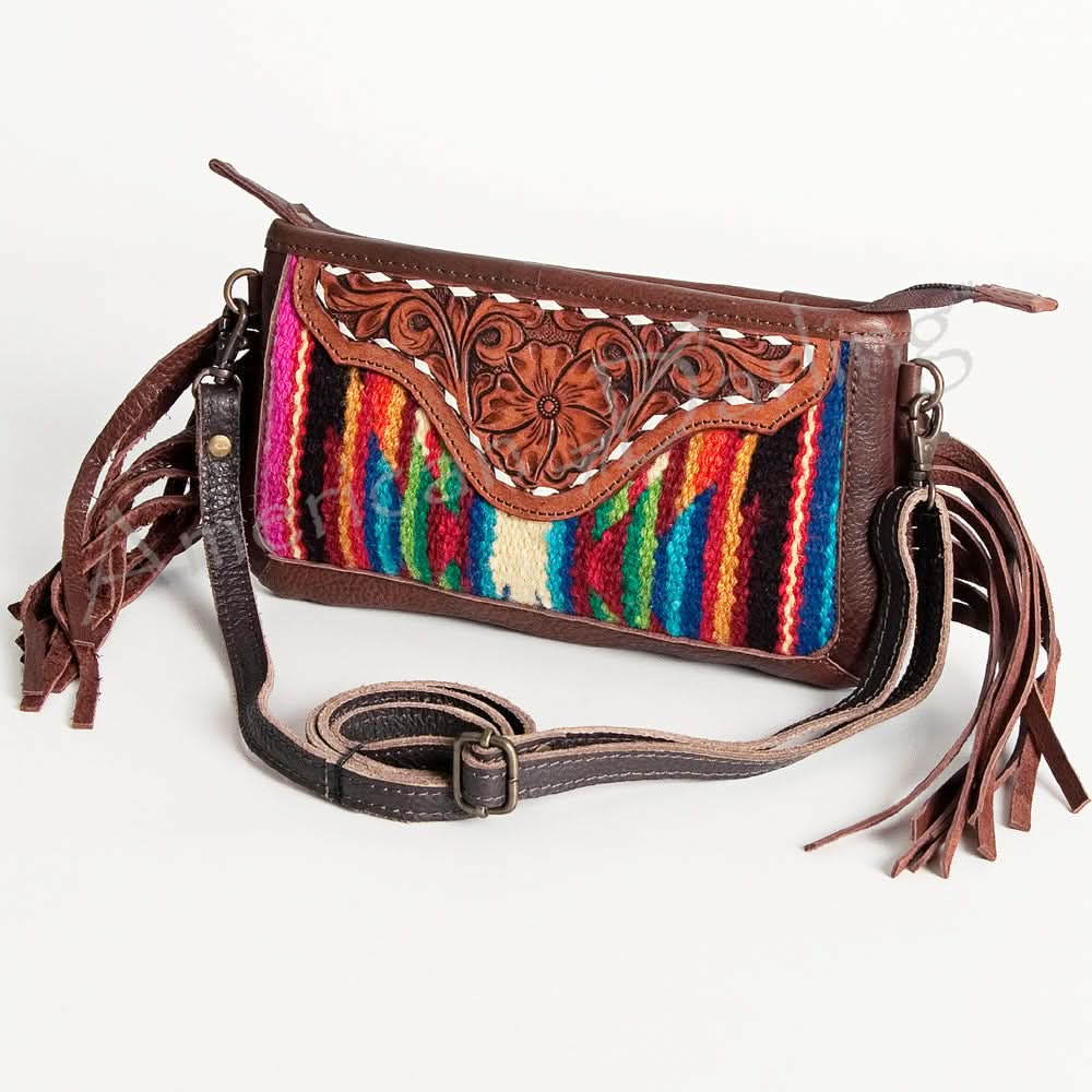 American Darling Small Crossbody Hand Tooled Saddle Blanket Genuine Leather Women Bag Western Handbag Purse