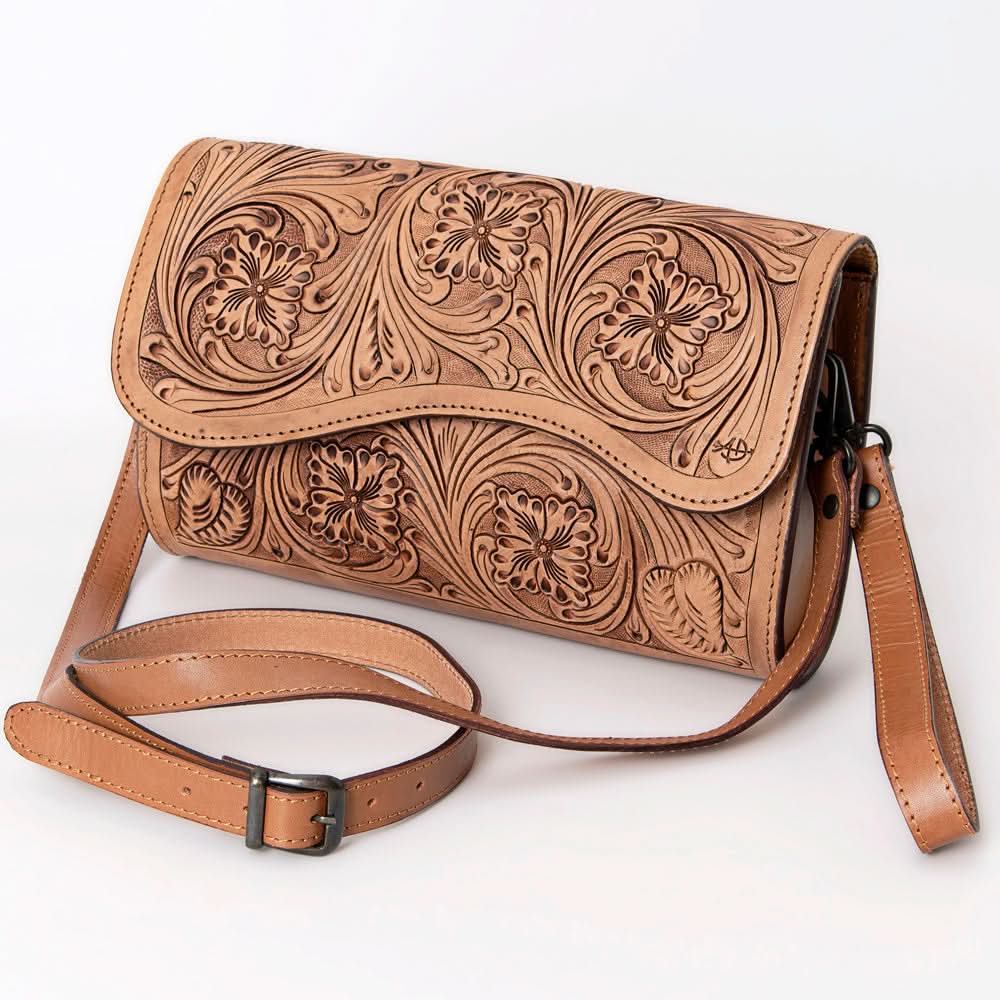 American Darling ADBGZ460 Wallet Hand Tooled Genuine Leather Women Bag Western Handbag Purse