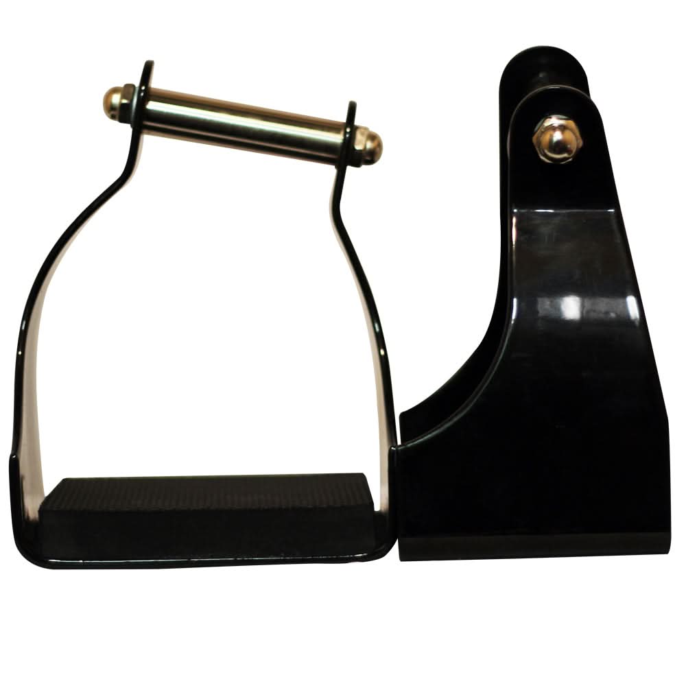 Bar H Equine Western Horse Heavy-Duty Anti Slip Stirrups Black