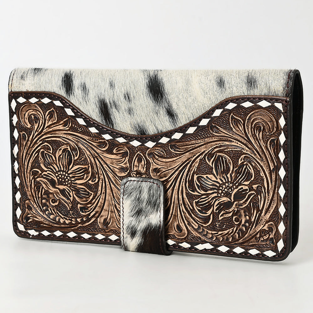 American Darling Wallet Hand Tooled Hair On Genuine Leather Western Women Bag | Handbag Purse Wristlet Travel Clutch