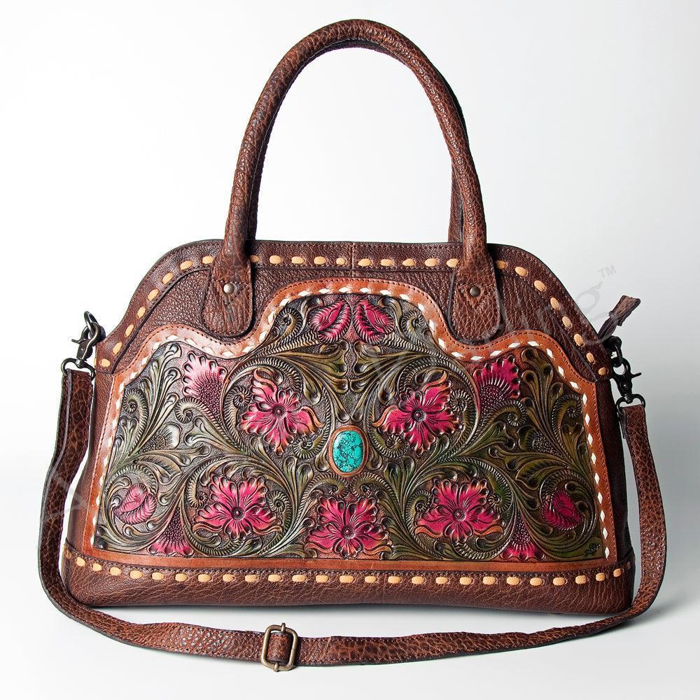 American Darling ADBGZ478 Tote Hand Tooled Genuine Leather Women Bag Western Handbag Purse