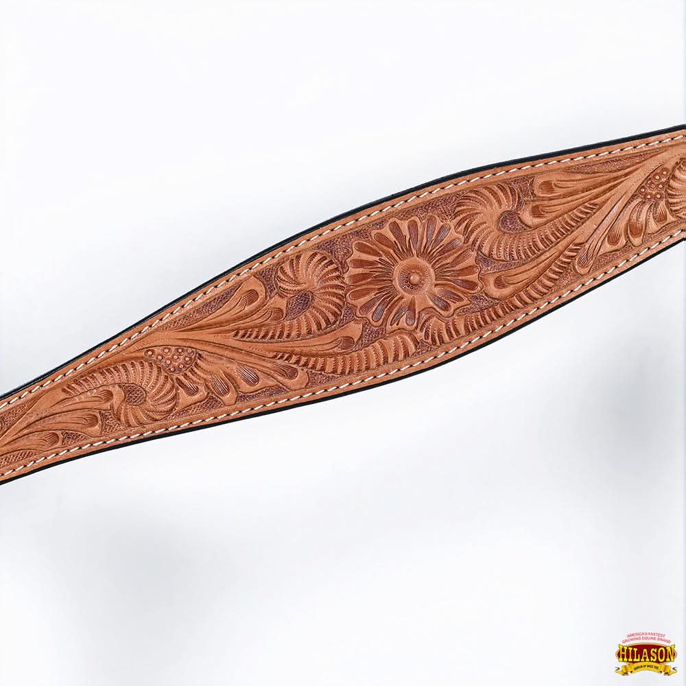 Hilason Western Horse Floral Headstall Breast Collar American Leather Tack Set