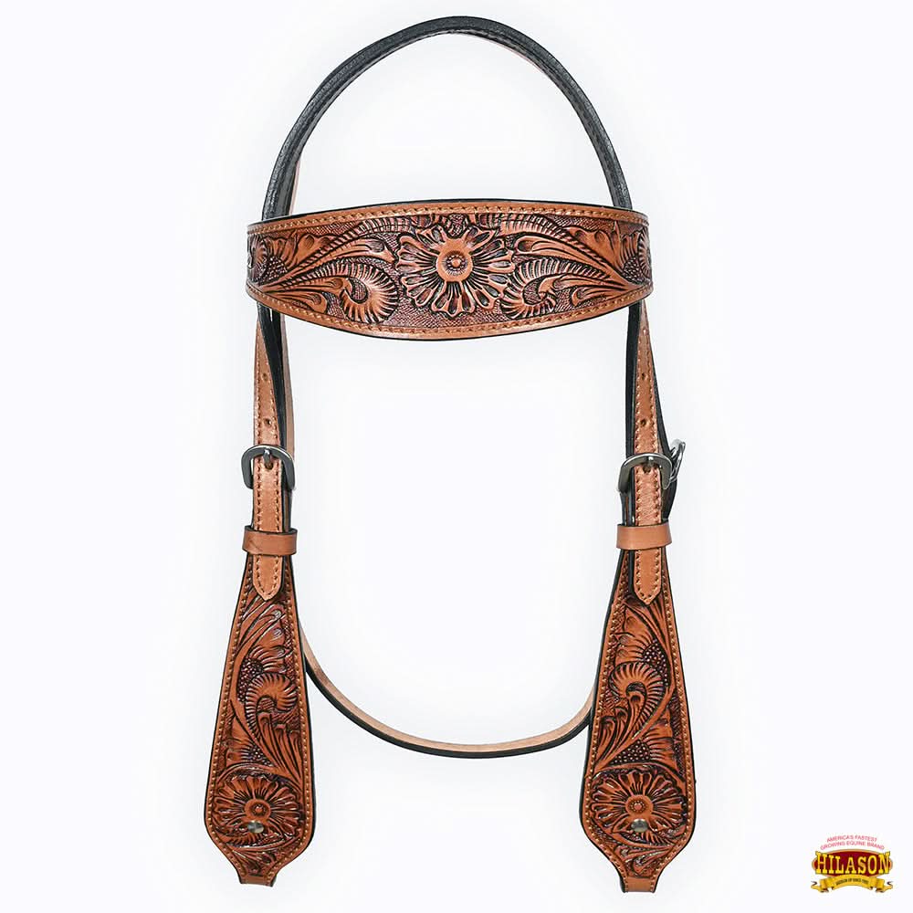 Hilason Western American Leather Horse Tack Set Tan