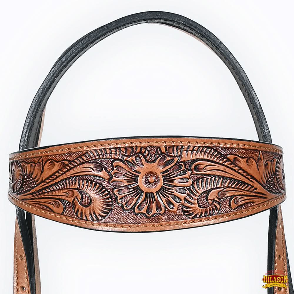 Hilason Western American Leather Horse Tack Set Tan